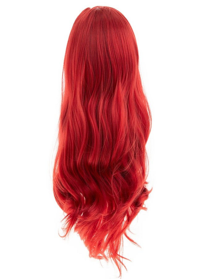 Dsimeig Kids Wig Red Long Wavy Side Part Synthetic Halloween Cosplay Hair Wig with Hair Clip - Image 4